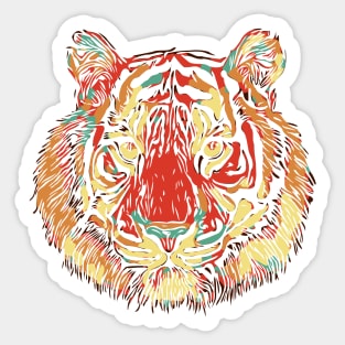 Exotic Tiger Head Filled With Fiery Passion Sticker